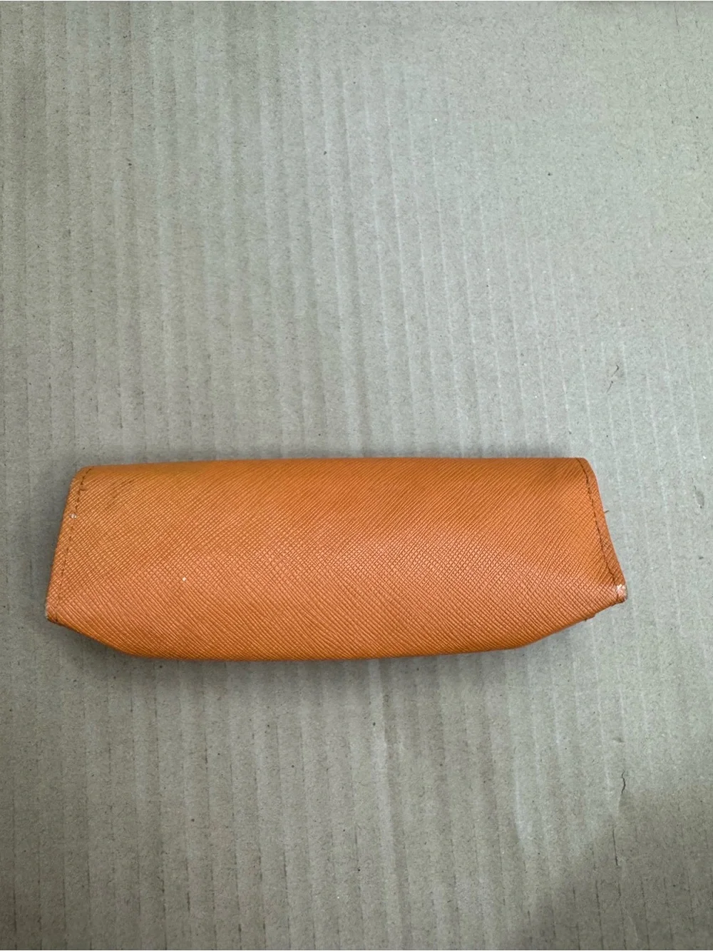 Tory Burch Orange Saffiano Leather Sunglass Case with Gold Logo